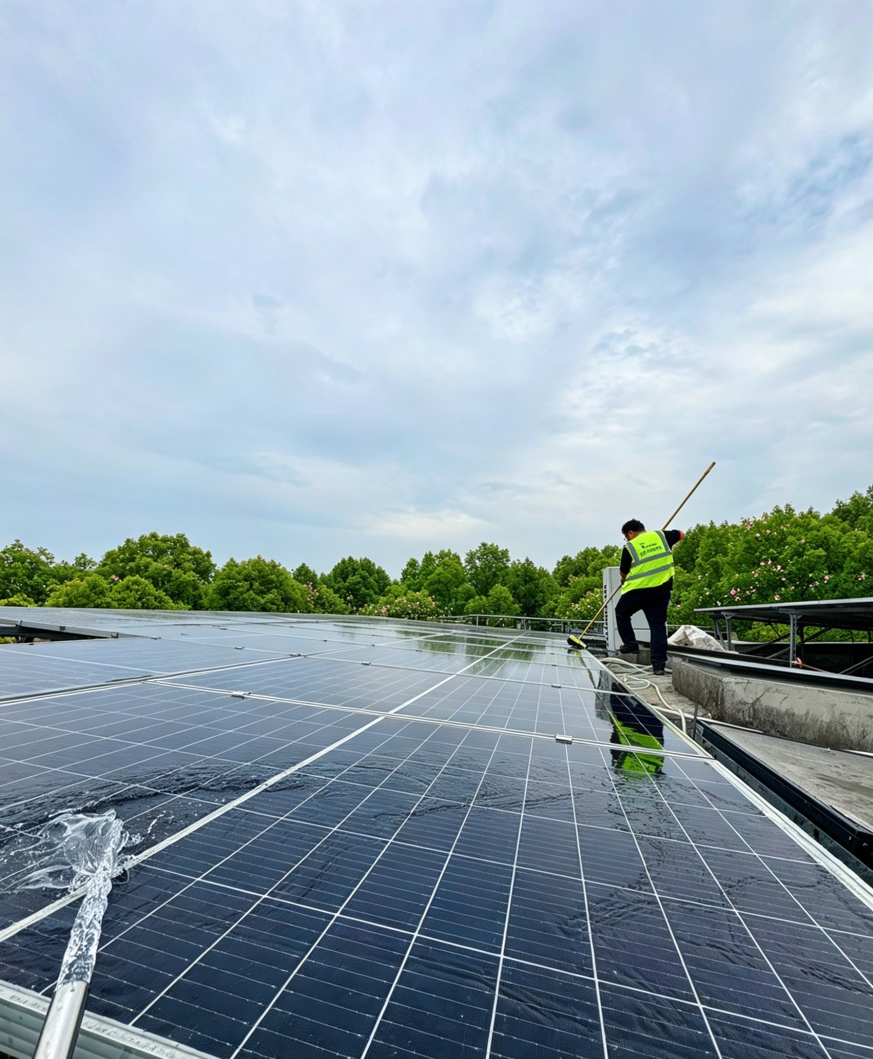 春季巡检纪实｜一块“灰头土脸”的光伏板，如何被莱拓光伏“深度SPA”唤醒？