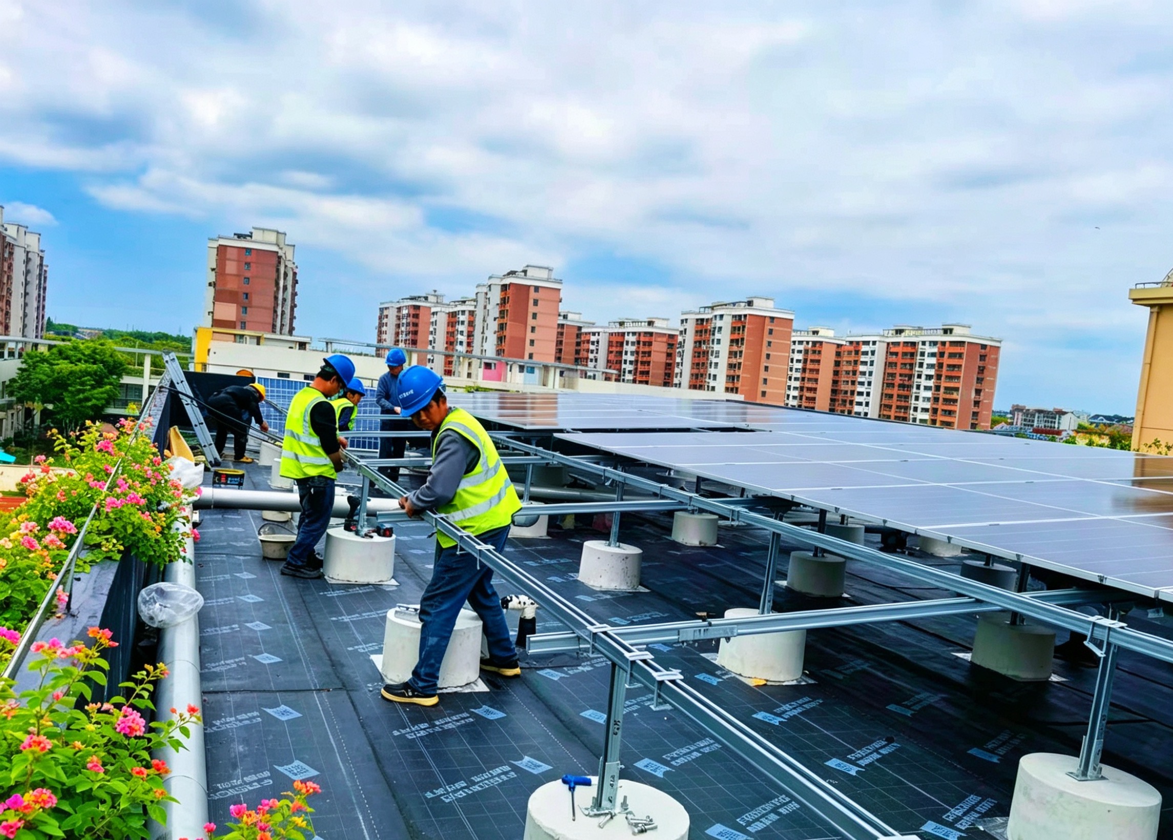 青浦沈巷小学400kWp分布式光伏项目开工大吉